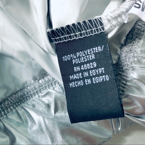 Vintage LOVE Silver Metallic Summer Lightweight Pullover Jacket Size S - Picture 10 of 12